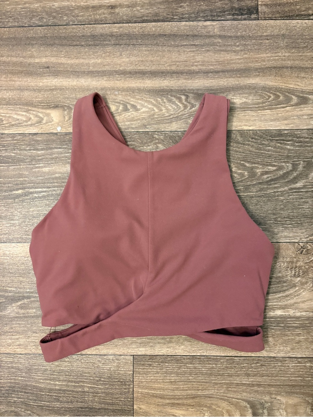 Athleta Mauve Cutout Twist Back Sports Bra Crop Top